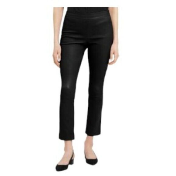 Theory Urban Lamb Leather Slim Kick Pant M0600211 Black 4 NWT - Picture 1 of 2